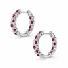 Atelier Gemstone 1 Carat Round Cut Lab Grown Ruby Earrings in 925 Sterling Silver