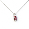 Atelier Gemstone 4 Carat Emerald Cut Lab Grown Ruby Pendant Necklace in 925 Sterling Silver