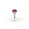 Atelier Gemstone 2.5 Carat Oval Cut Lab Grown Ruby Side Accent Ring in 925 Sterling Silver