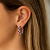 Atelier Gemstone 1 Carat Round Cut Lab Grown Ruby Earrings in 925 Sterling Silver