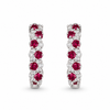 Atelier Gemstone 1 Carat Round Cut Lab Grown Ruby Earrings in 925 Sterling Silver
