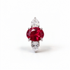 Atelier Gemstone 3.1 Carat Oval Cut Lab Grown Ruby Ring in 925 Sterling Silver
