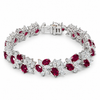 Atelier Gemstone 12 Carat Oval Cut Lab Grown Ruby Bracelet in 925 Sterling Silver