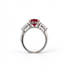 Atelier Gemstone 3.1 Carat Oval Cut Lab Grown Ruby Ring in 925 Sterling Silver