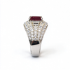 Atelier Gemstone 2.68 Carat Cushion Cut Lab Grown Ruby Halo Ring in 925 Sterling Silver