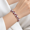 Atelier Gemstone 12 Carat Oval Cut Lab Grown Ruby Bracelet in 925 Sterling Silver