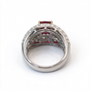 Atelier Gemstone 2.68 Carat Cushion Cut Lab Grown Ruby Halo Ring in 925 Sterling Silver
