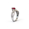 Atelier Gemstone 1.1 Carat Round Cut Lab Grown Ruby Ring in 925 Sterling Silver