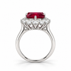 Atelier Gemstone 5.02 Carat Heart Cut Lab-Grown Ruby Ring with 1.7 Carat Side Diamonds in 9K White Gold