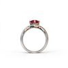 Atelier Gemstone 1.1 Carat Round Cut Lab Grown Ruby Ring in 925 Sterling Silver