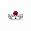 Atelier Gemstone 1.1 Carat Round Cut Lab Grown Ruby Ring in 925 Sterling Silver