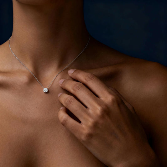 1.00 ct Brilliant Round Cut Diamond 4-Prong Pendant Necklace