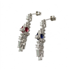 Atelier Gemstone 3.1 Carat Round Cut Lab Grown Ruby & Blue Sapphire Earrings in 925 Sterling Silver