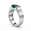 Atelier Gemstone 2.06 Carat Emerald Cut Lagoon Blue Sapphire Men's Ring in 925 Sterling Silver