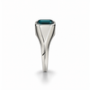 Atelier Gemstone 5.56 Carat Emerald Cut Lagoon Blue Sapphire Men's Ring in 925 Sterling Silver