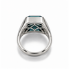 Atelier Gemstone 5.56 Carat Emerald Cut Lagoon Blue Sapphire Men's Ring in 925 Sterling Silver
