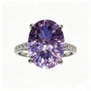 Atelier Gemstone 8 Carat Oval Cut Natural Amethyst Hidden Crown Ring in 925 Sterling Silver