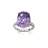 Atelier Gemstone 8 Carat Oval Cut Natural Amethyst Hidden Crown Ring in 925 Sterling Silver