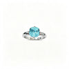 Atelier Gemstone 3 Carat Cushion Cut Lab Grown Paraiba Ring in 925 Sterling Silver