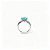 Atelier Gemstone 3 Carat Cushion Cut Lab Grown Paraiba Ring in 925 Sterling Silver
