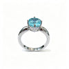 Atelier Gemstone 3 Carat Cushion Cut Lab Grown Paraiba Ring in 925 Sterling Silver