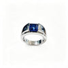Atelier Gemstone 3.28 Carat Lab Grown Sapphire Men Ring in 925 Sterling Silver