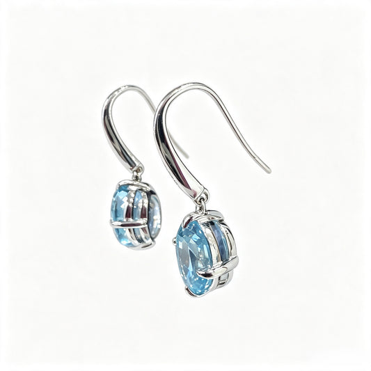 Atelier Gemstone 4 Carat Oval Cut Lab Grown Cubic Zirconia Earring,2ct each piece in 925 Sterling Silver