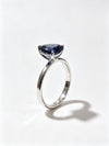 Atelier Gemstone 3.85 Carat Pear Cut Lab Grown Sapphire Solitary Ring in 925 Sterling Silver