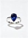 Atelier Gemstone 3.85 Carat Pear Cut Lab Grown Sapphire Solitary Ring in 925 Sterling Silver