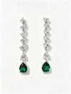 Atelier Gemstone 2.5 Carat Pear Cut Lab Grown Emerald Drop Earring in 925 Sterling Silver