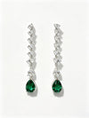 Atelier Gemstone 2.5 Carat Pear Cut Lab Grown Emerald Drop Earring in 925 Sterling Silver