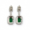 Atelier Gemstone 6.5 Carat Emerald Cut Lab Grown Tsavorite Earrings in 925 Sterling Silver