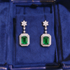 Atelier Gemstone 6.5 Carat Emerald Cut Lab Grown Tsavorite Earrings in 925 Sterling Silver