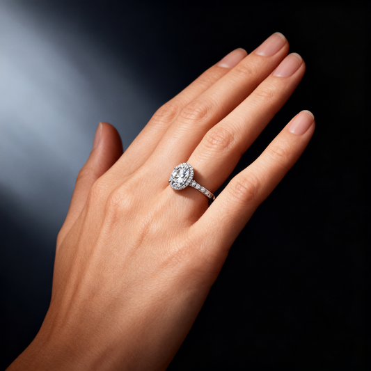 Venlis.V 3.00 ct Oval Cut Diamond  Halo Ring