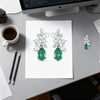 8.00ct Verdant Grace Pear-Cut Emerald and Lab Grown Diamond Drop Earrings