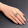 3.00ct Verdant Grace Emerald and Yellow Diamond Halo Ring