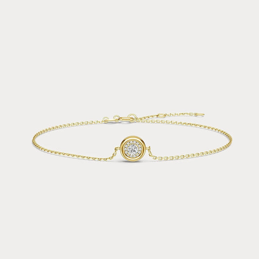 Liora Muse Round Brilliant Lab-Grown Diamond Prong and Pave Bracelet in 9K Gold