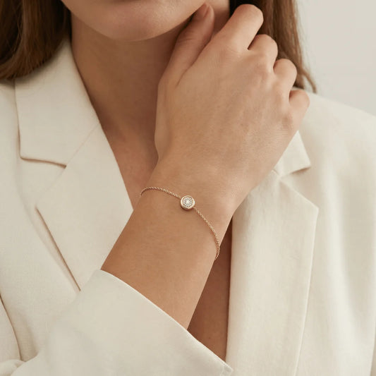 Liora Muse Round Brilliant Lab-Grown Diamond Prong and Pave Bracelet in 9K Gold