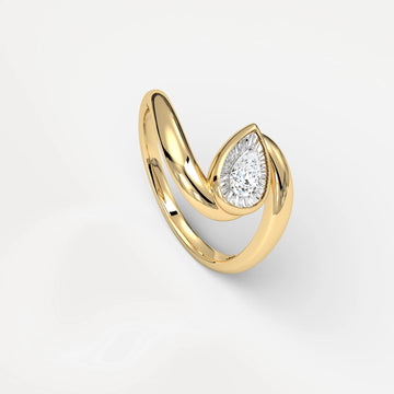Liora Muse 0.25 Carat Pear Shape Lab Grown Diamond Fashion Twist Ring 9K Solid Gold