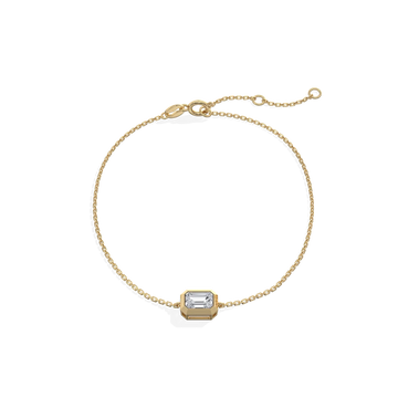 Liora Muse 1CT Emerald Cut Lab Grown Diamond Chain Bracelet