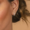 Liora Muse 0.925 Carat Half Eternity Pavé Diamond Huggie Hoop Earrings in 9k Solid Gold