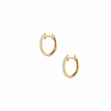 Liora Muse 0.22 Carats Diamond Pavé 14mm Hoop Earrings in 10K Solid Gold
