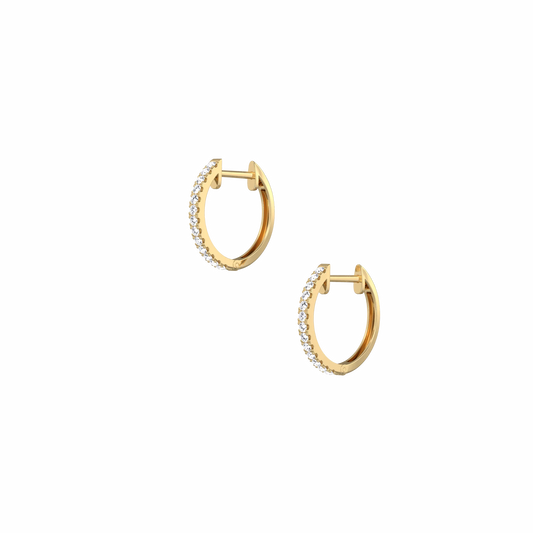 Liora Muse 0.22 Carats Diamond Pavé 14mm Hoop Earrings in 10K Solid Gold
