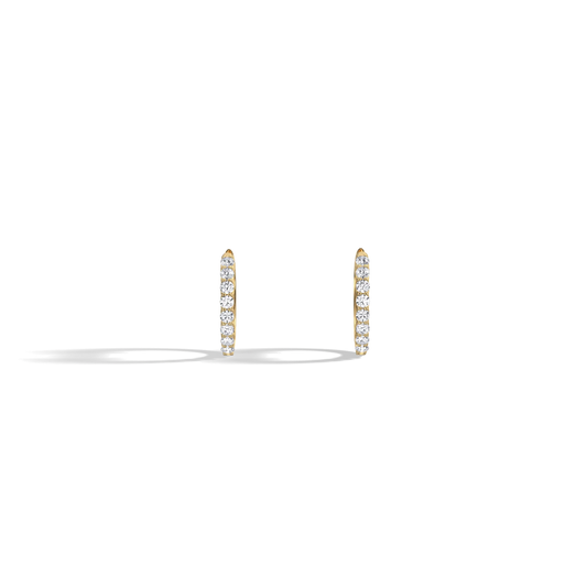 Liora Muse 0.25 Carats Diamond Pavé Hoop Earrings 12mm in 10K Solid Gold