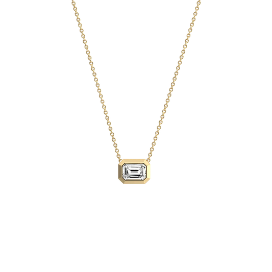 Liora Muse 0.5CT Lab Grown Diamond Bezel Set Pendant Neckalce In 9K Solid Gold