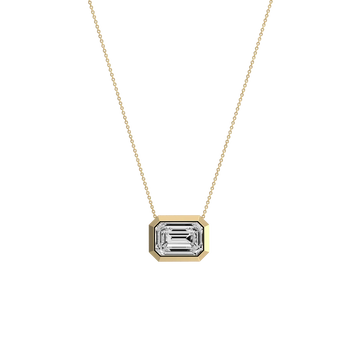 Liora Muse 1CT Lab Grown Diamond Bezel Set Pendant Neckalce In 9K Solid Gold