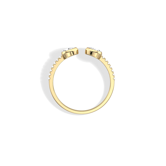 Gold hoop earring on a white background