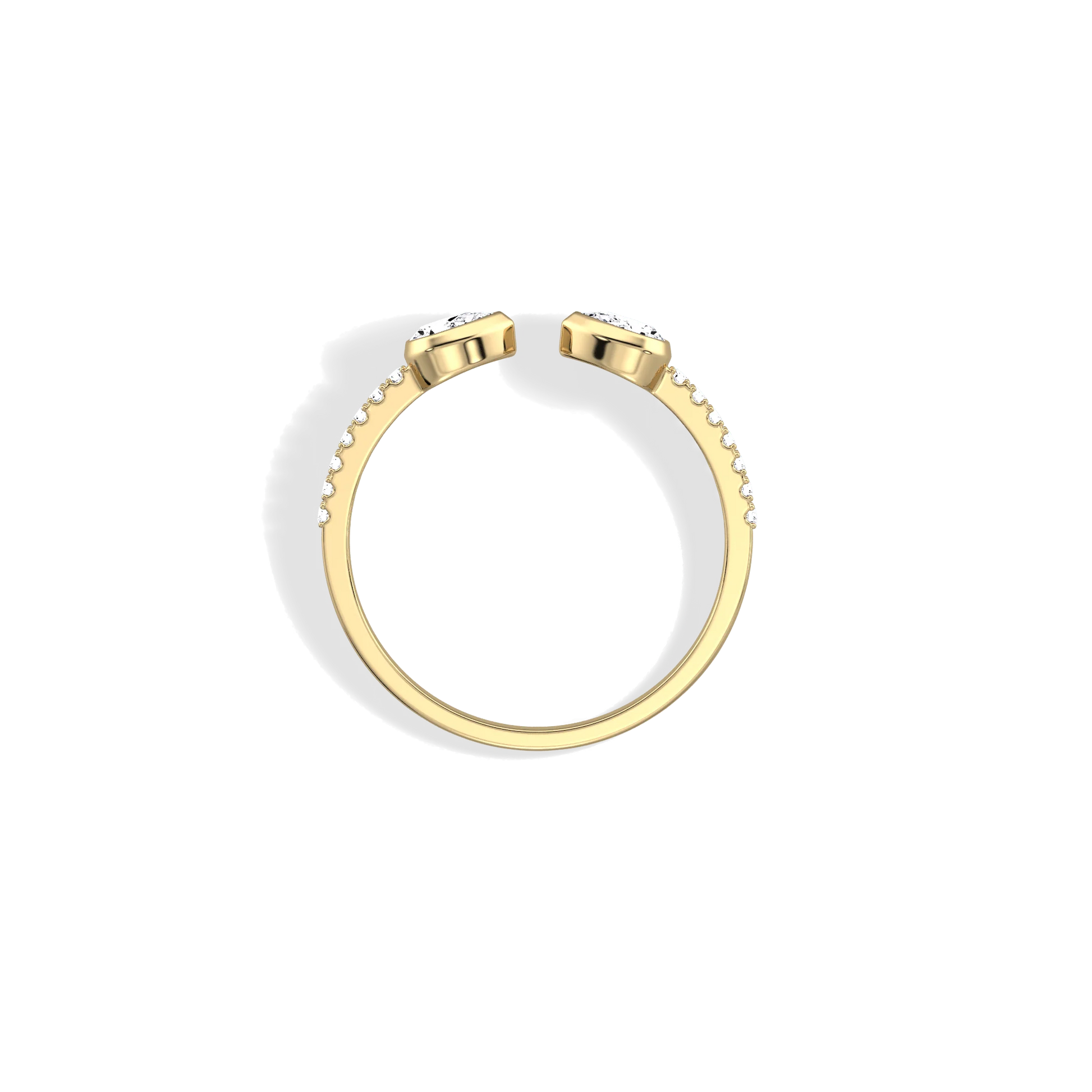 Gold hoop earring on a white background
