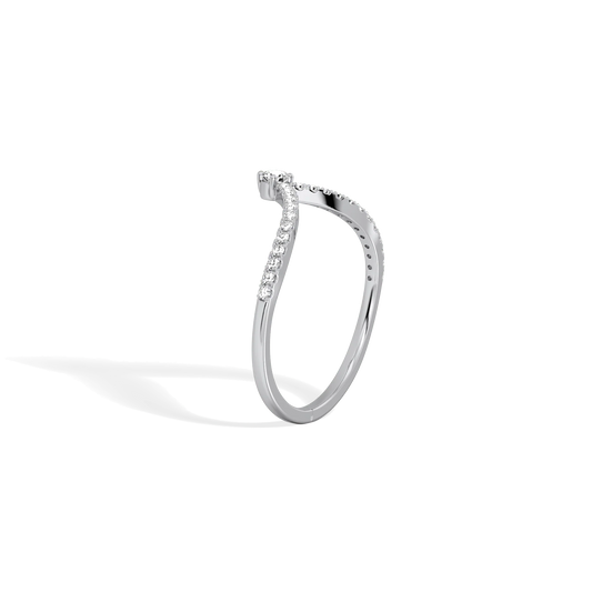 Liora Muse 0.23 Carat V Shape Stackable Lab Grown Diamond Chevron Ring 10K Solikd Gold