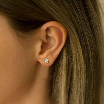 Lab Diamond Hexagon Bezel Studs